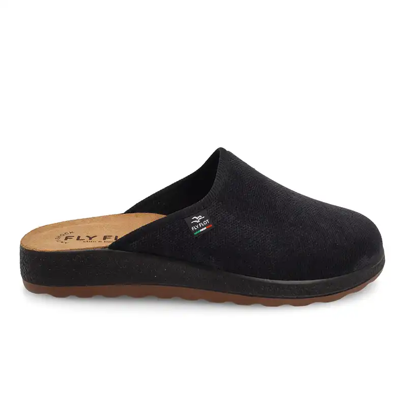 52752ML-2503_A Cloth Man Slipper Black – Image 1