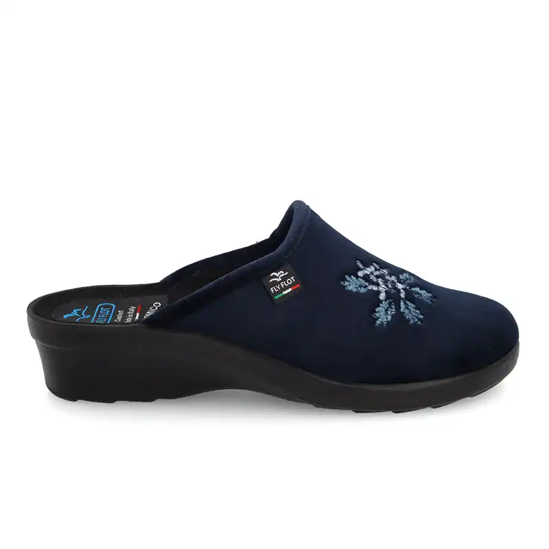 L7Y08PD-2001_A Cloth Woman Slipper Blue – Image 1