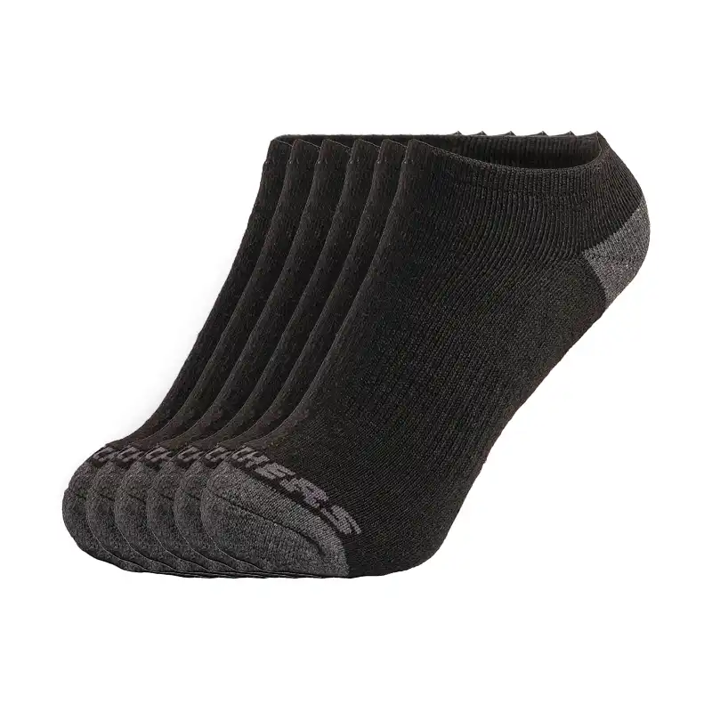 S108263-001_A 6Pk Womens Full Terry No Show Black – Image 1