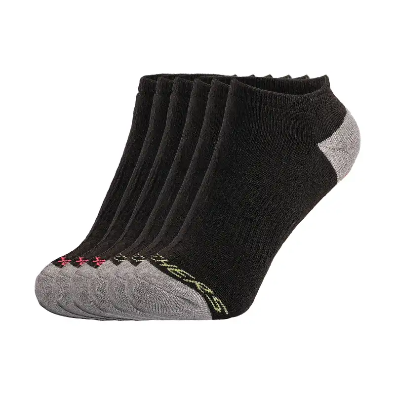 S108263-008_A 6Pk Womens Full Terry No Show Black / Grey – Image 1