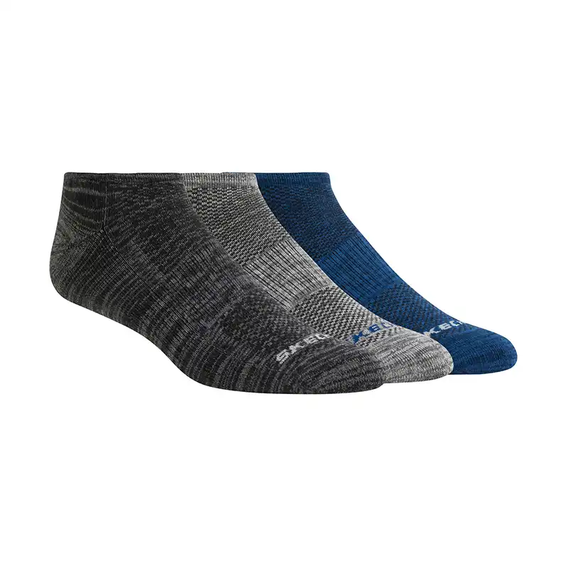S111102-012_A 3Pk Unisex 1/2 Terry No Show Black / Blue – Image 1