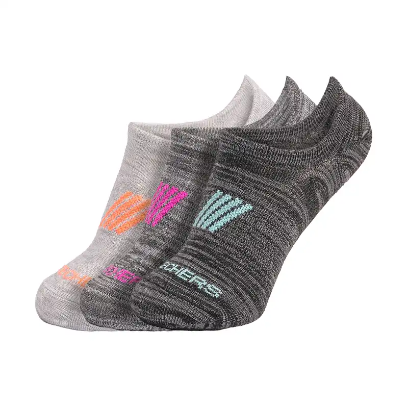 S117220-095_A 3Pk Women Non Terry No Show Grey / Multi – Image 1