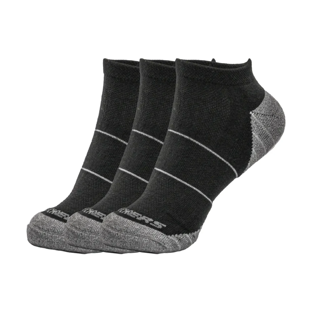 3Pk Mens Extended Terry Low Cut Grey / Black