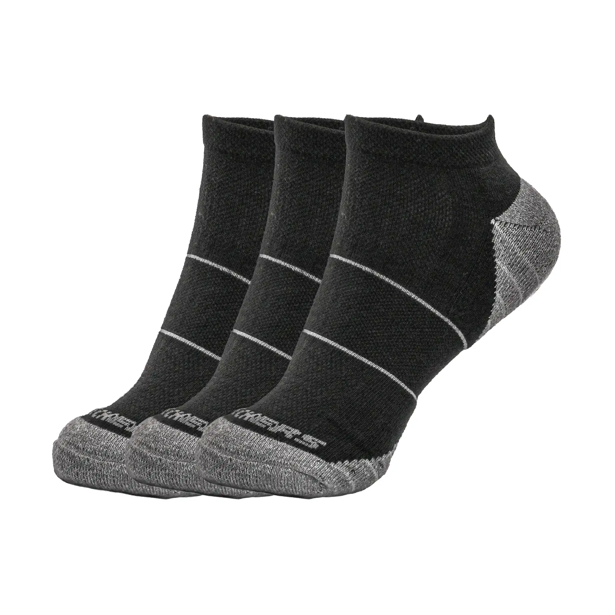 s114346-041_A 3Pk Mens Extended Terry Low Cut Grey / Black – Image 1