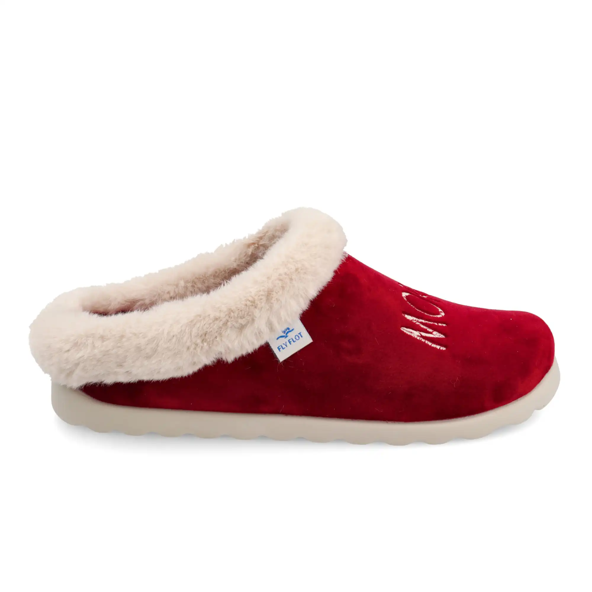 C3X86PP-6014_A Cloth Woman Slipper Burgundy – Image 1