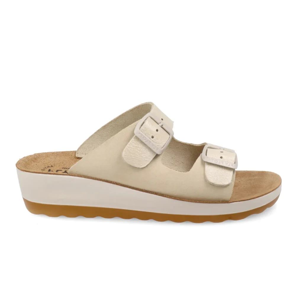 Leather Woman Slipper Ivory