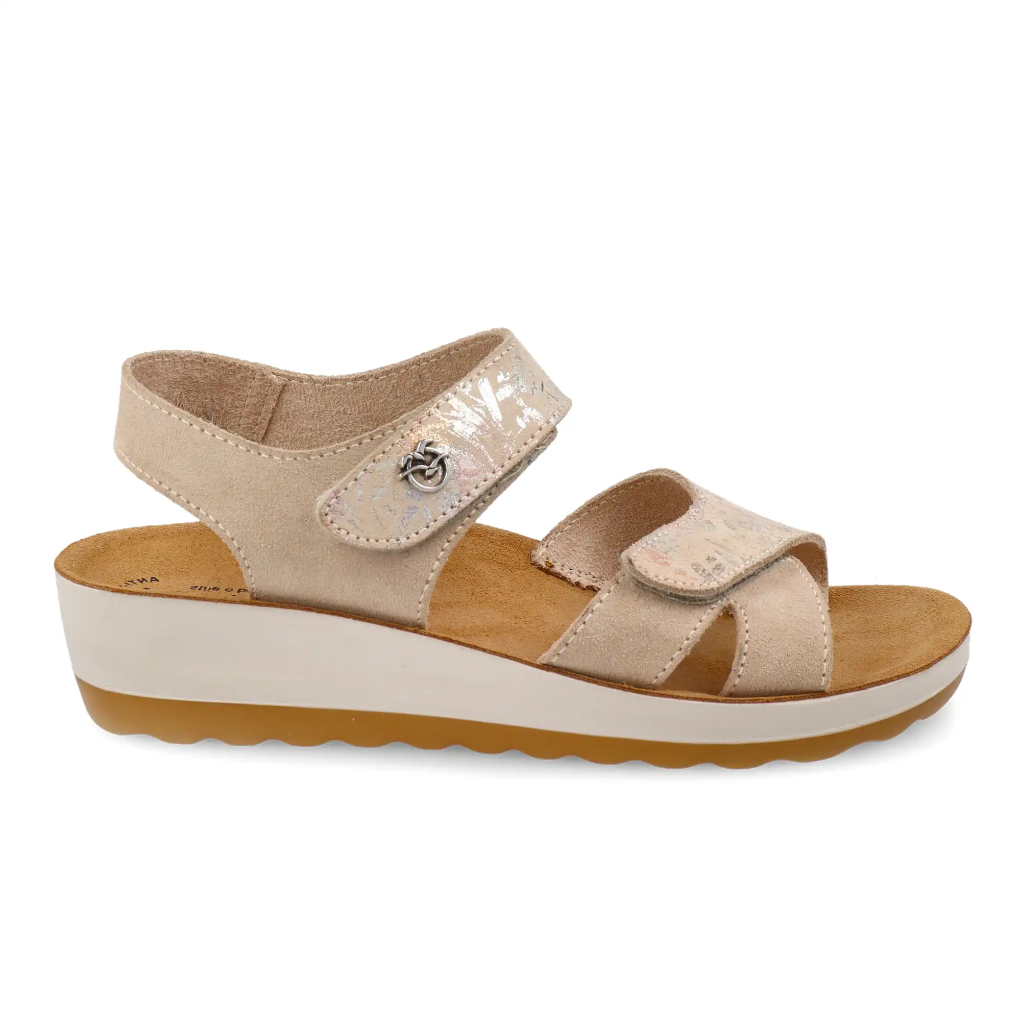 42K92SC-6309_A Leather Woman Sandal Beige – Image 1