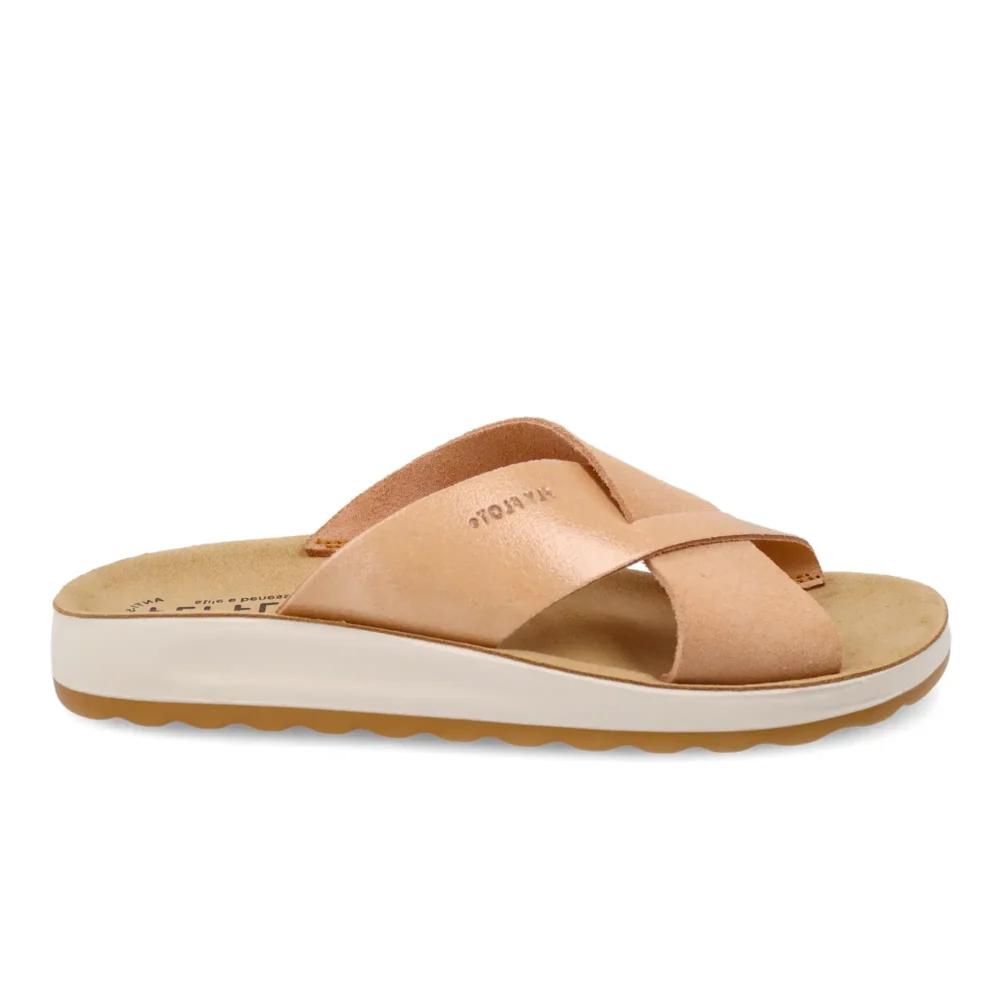 Leather Woman Slipper Deep Pink