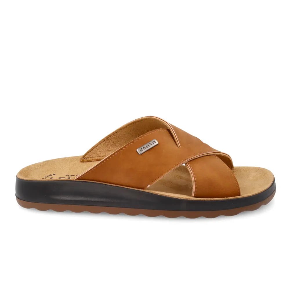 Synthetic Man Slipper Tan