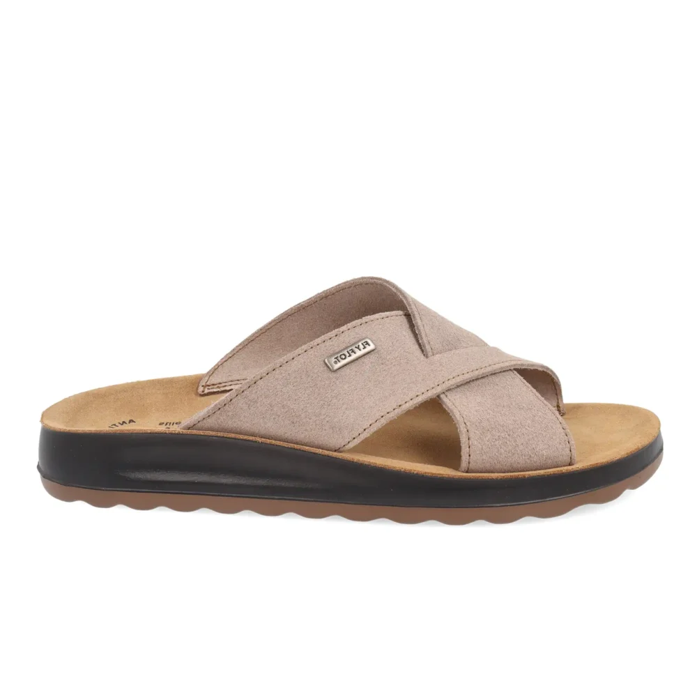 Leather Man Slipper Taupe