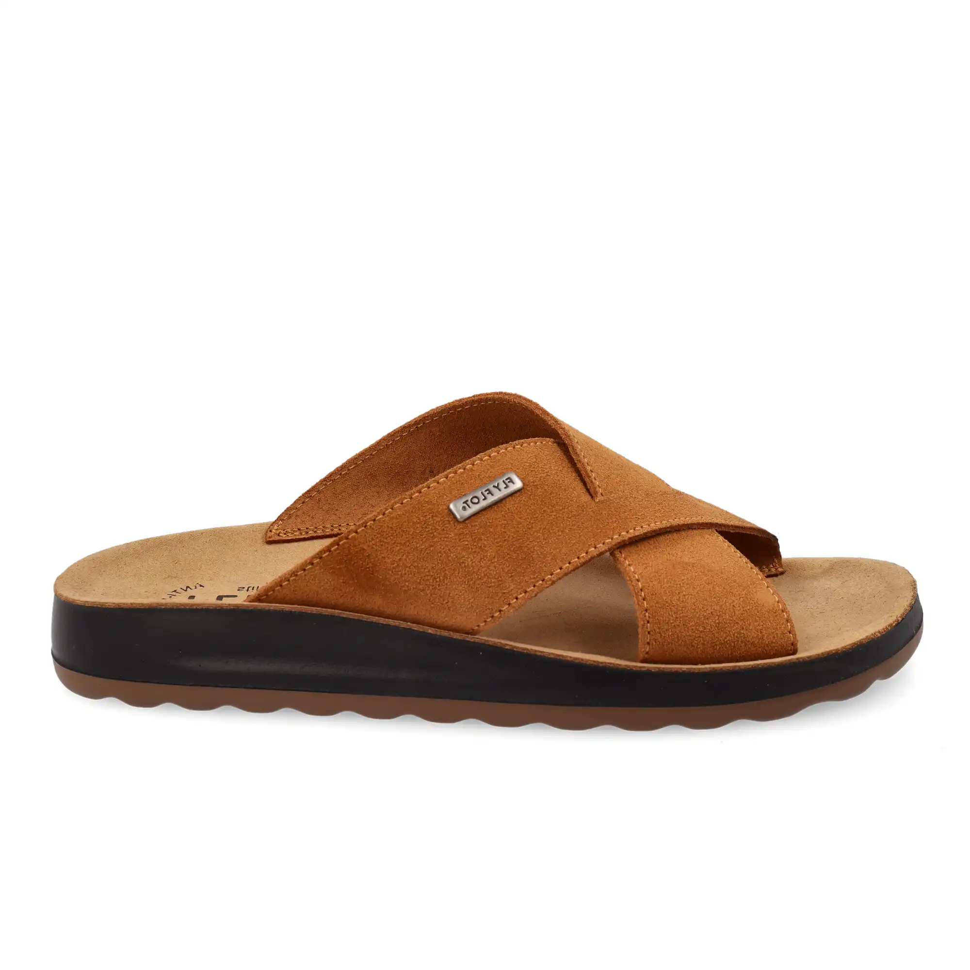 78244GC-2525_A Leather Man Slipper Tan – Image 1