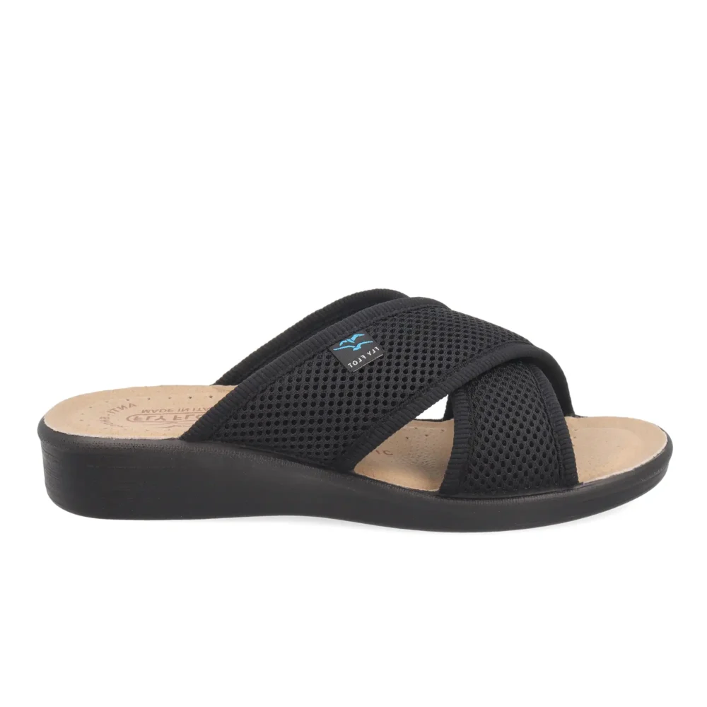 Cloth Woman Slipper Black