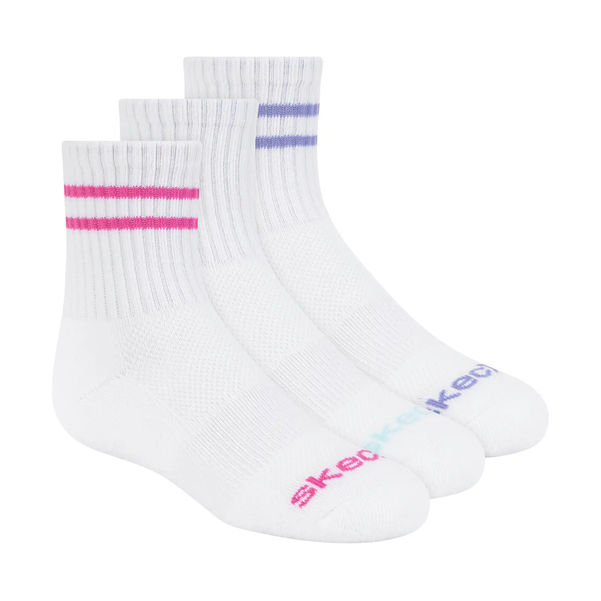 S600119-102_A 3PK GIRLS 1/2 TERRY HIGH QTR CREW – Image 1