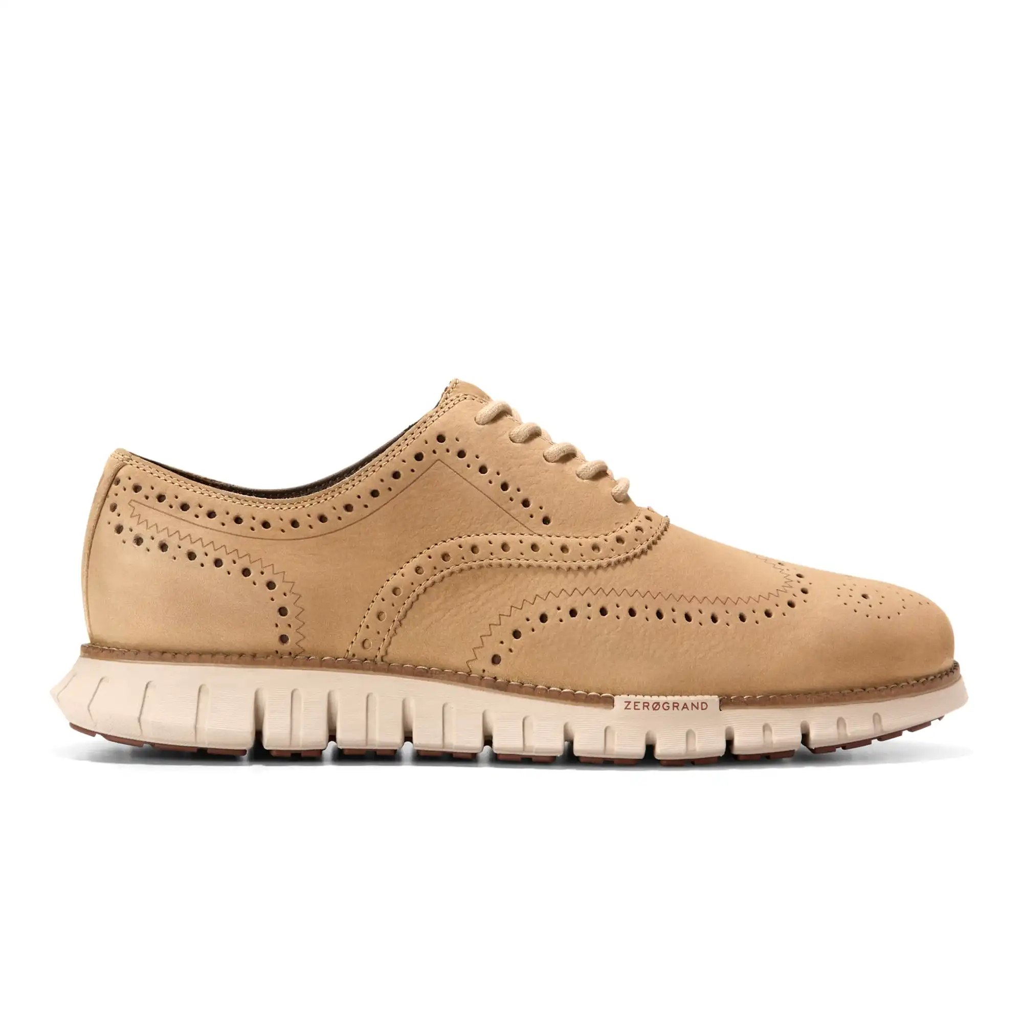 C39744_A Zerogrand Remastered Wingtip Oxford Orzo Nubuck Dk Cuoio Lt Sesame – Image 1