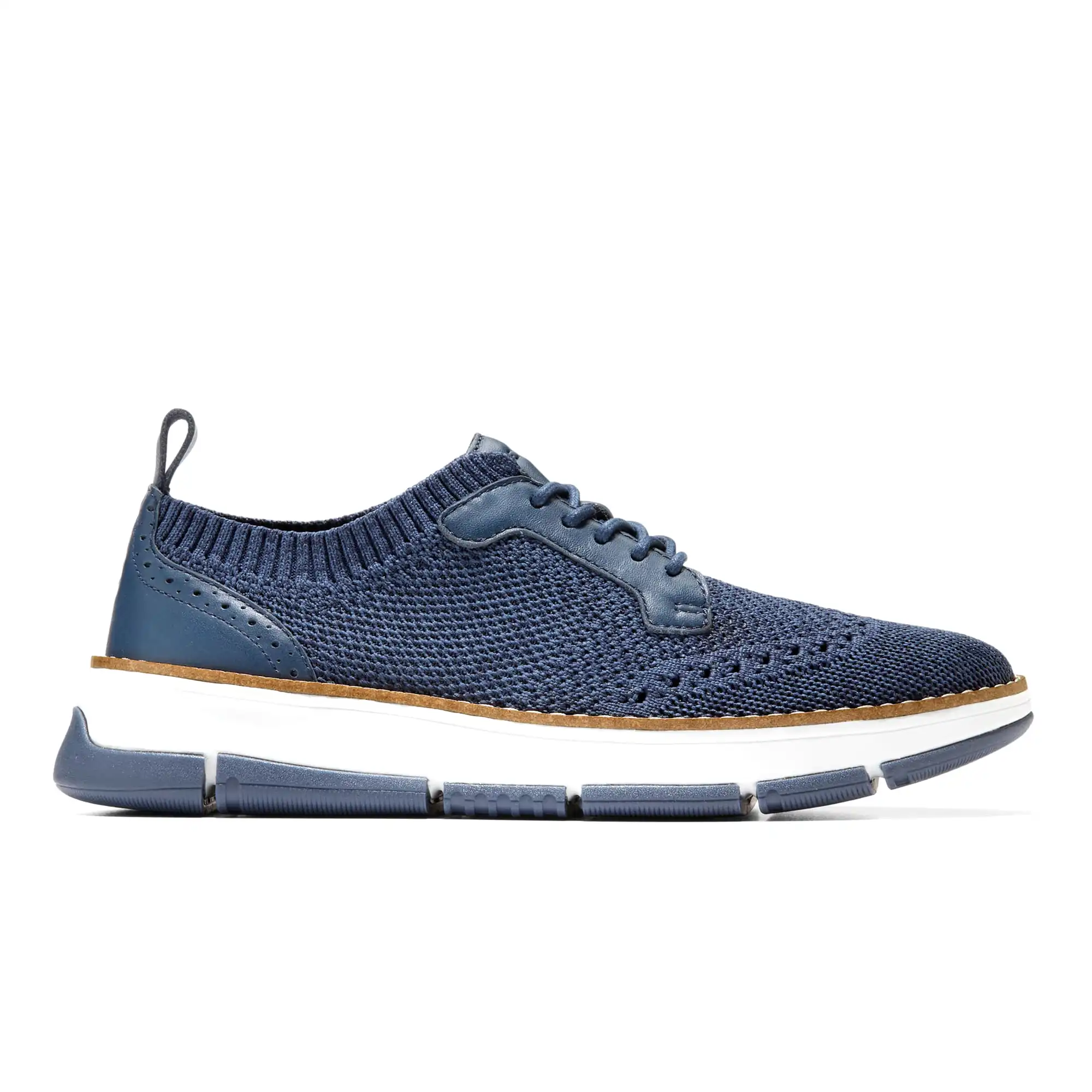 W32494_A Zerogrand Revel Stitchlite Oxfords Navy Blazer And Big Dipper Knit Leather White – Image 1