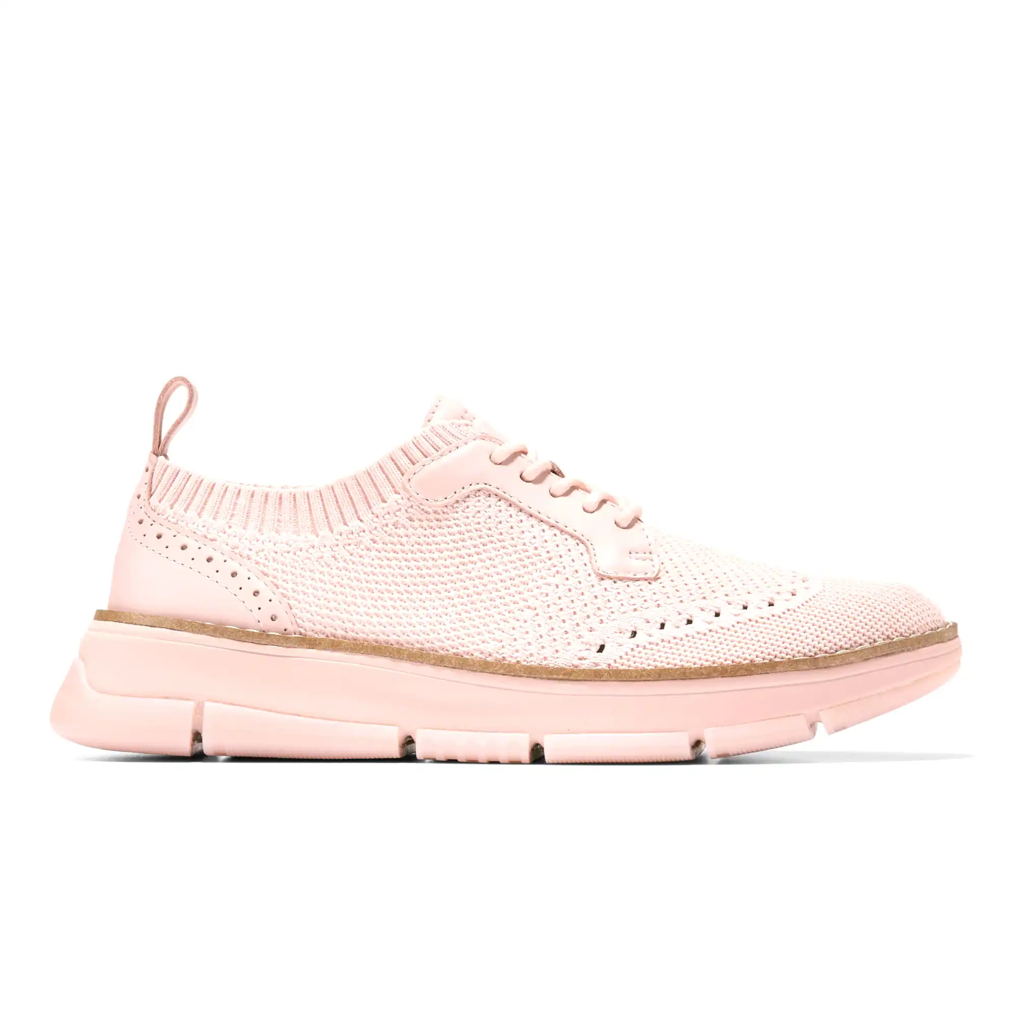 W32680_A Zerogrand Revel Stitchlite Oxfords Cameo Rose And Ivory Knit Leather Cameo Rose – Image 1
