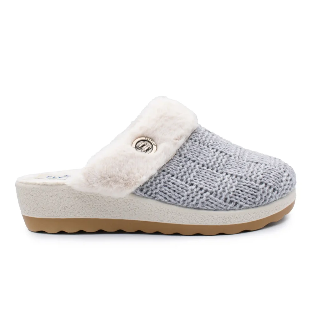 Cloth Woman Slipper Grey