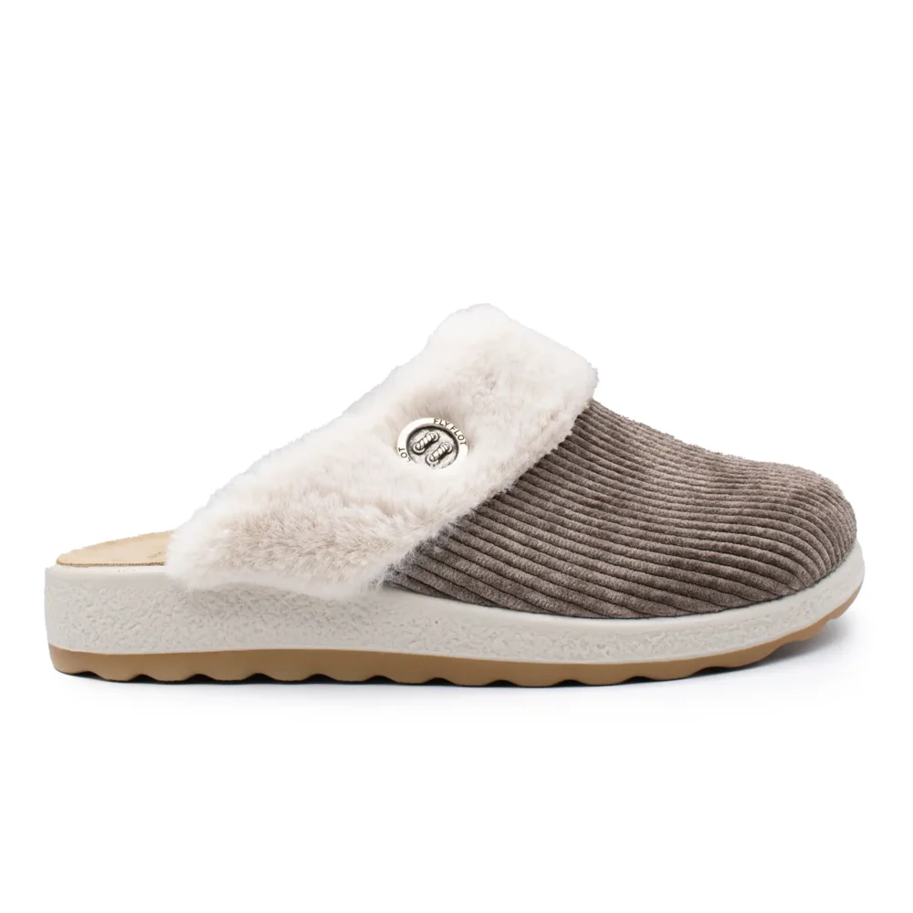 Cloth Woman Slipper Taupe