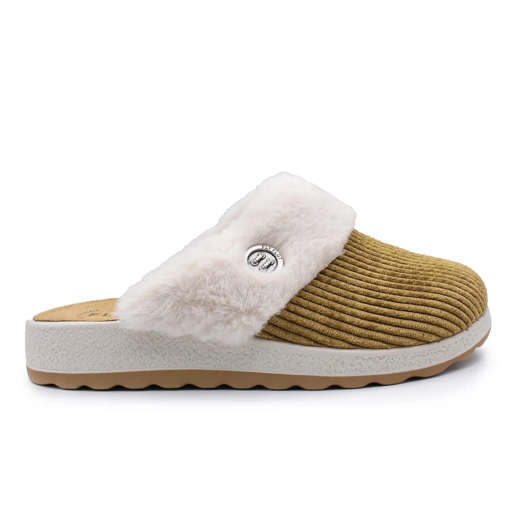 51X92YC-6309_A Cloth Woman Slipper Beige – Image 1