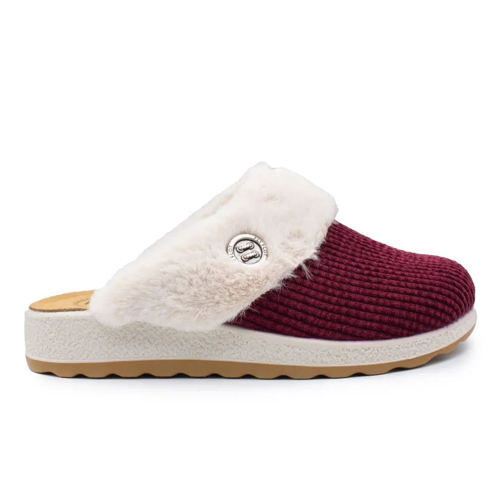 Cloth Woman Slipper Burgundy