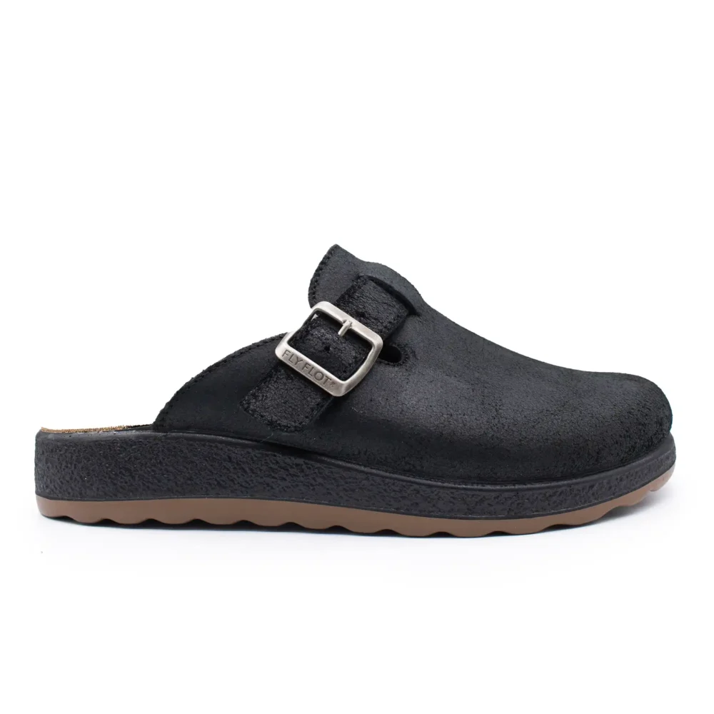 Leather Man Slipper Black