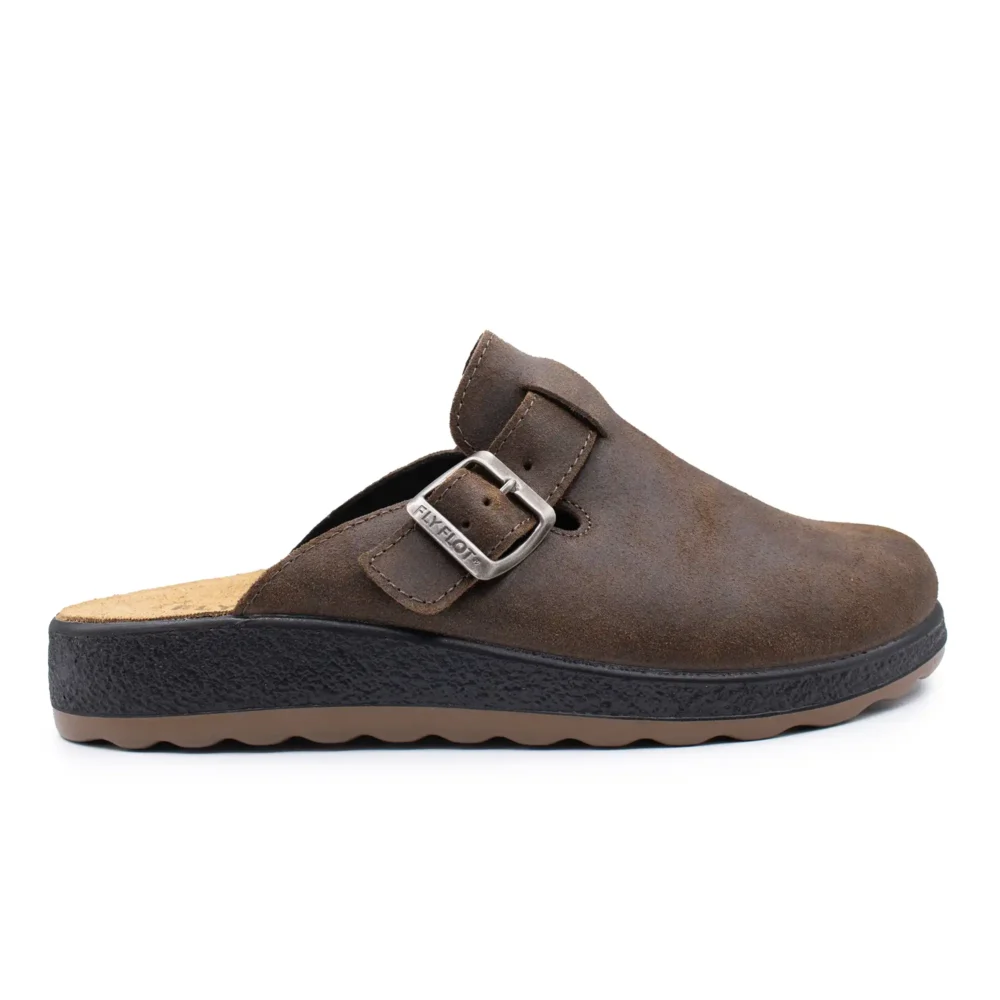 Leather Man Slipper Dark Brown