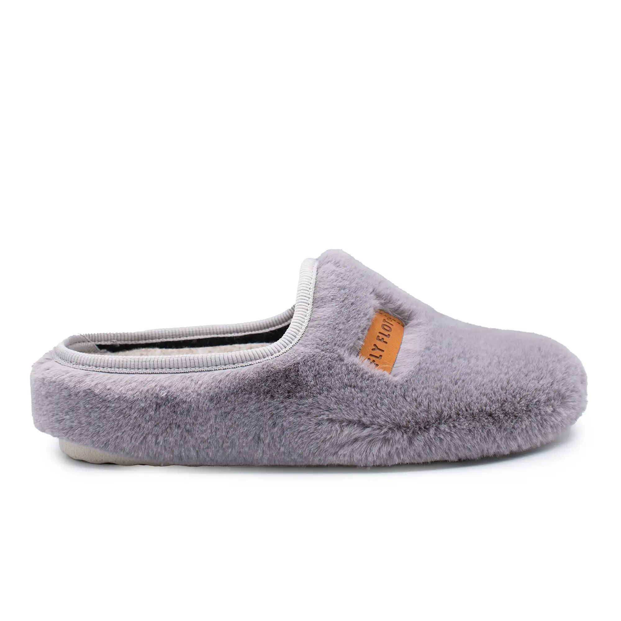 89X93IZ-6012_A Cloth Woman Slipper Grey – Image 1